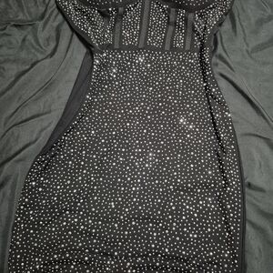 Elegant Black and Silver Women's Dress